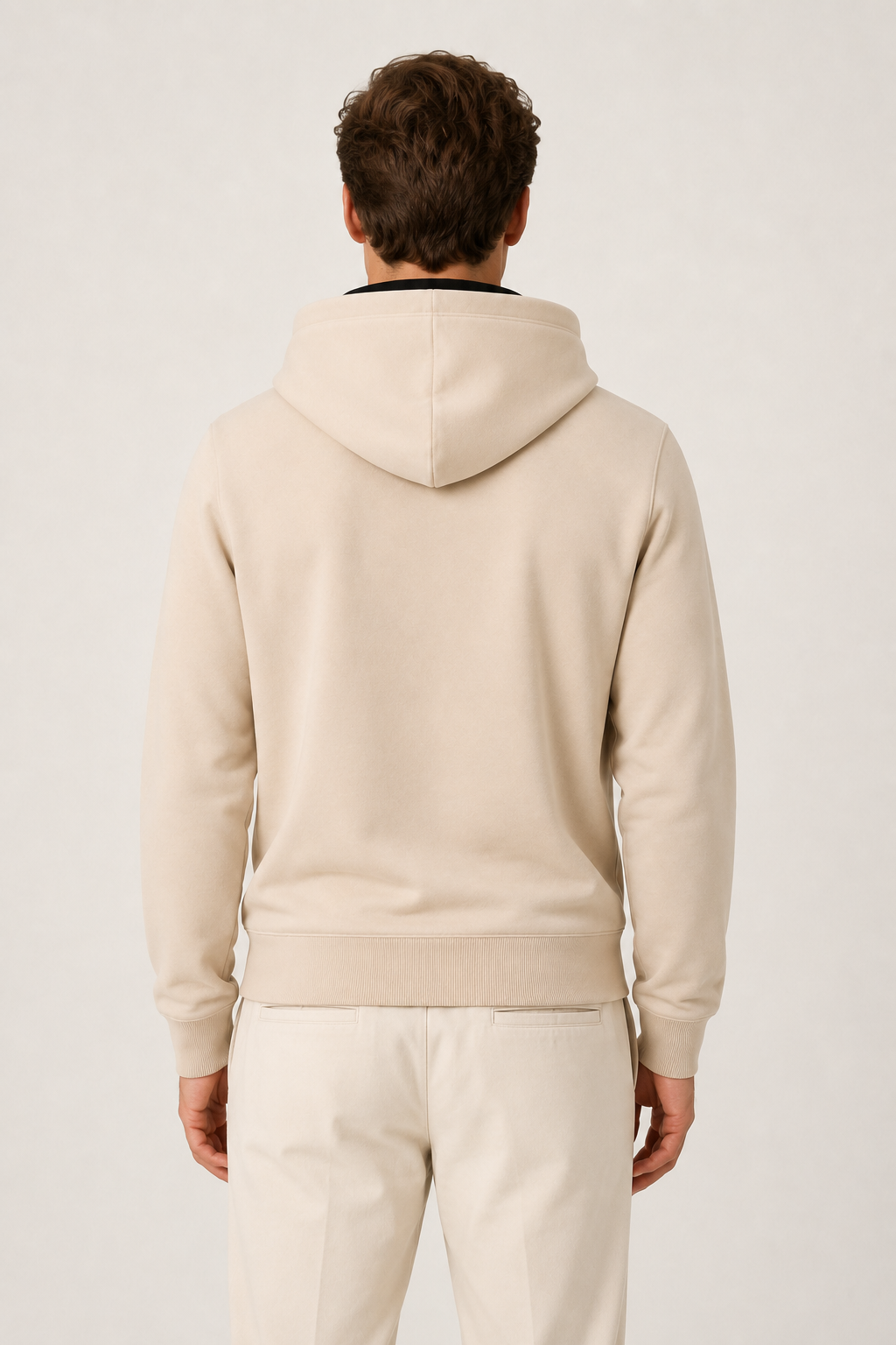 Reversible Hooded Zip Knit Ivory & Black