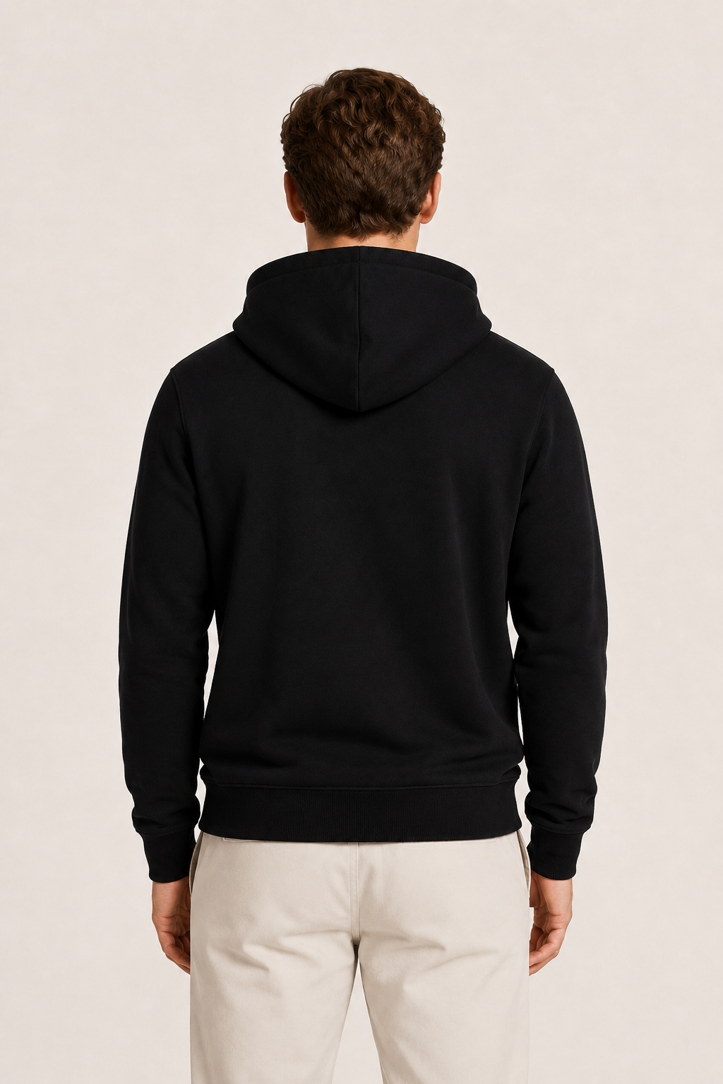 Reversible Hooded Zip Knit Ivory & Black