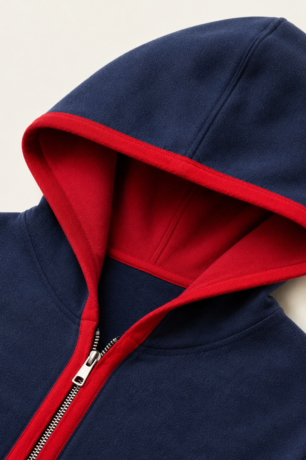 Hooded Cardigan Navy / Red