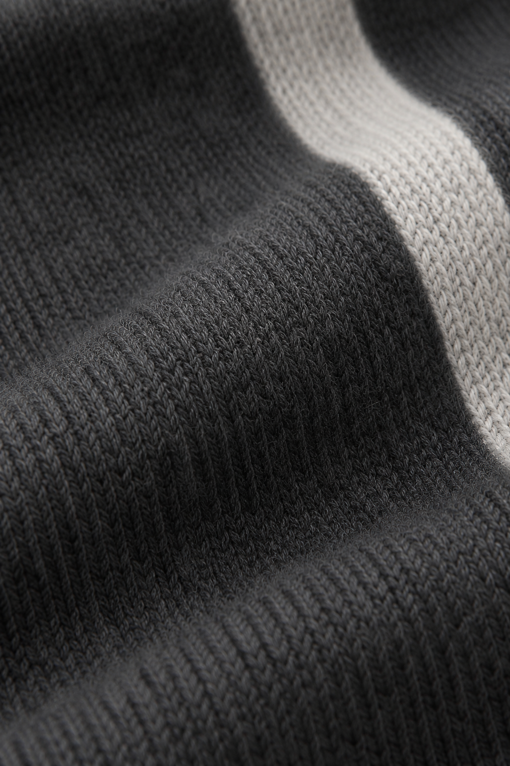 Rib Collar Zip Knit Dark Gray