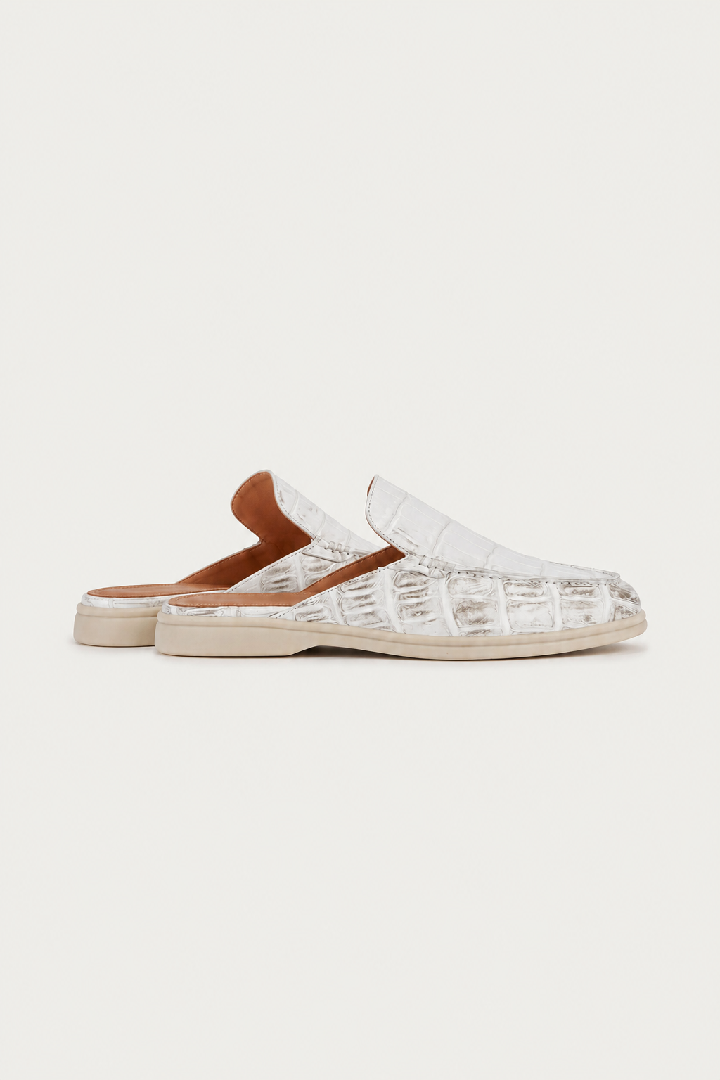 Croco Mule Yacht White
