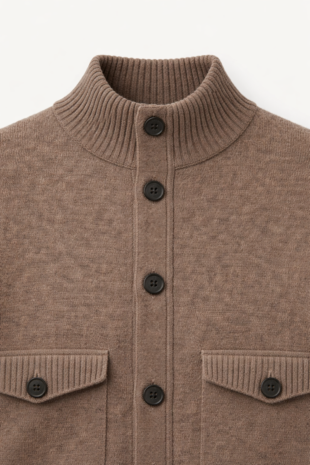 Knit Button Cardigan Mocha