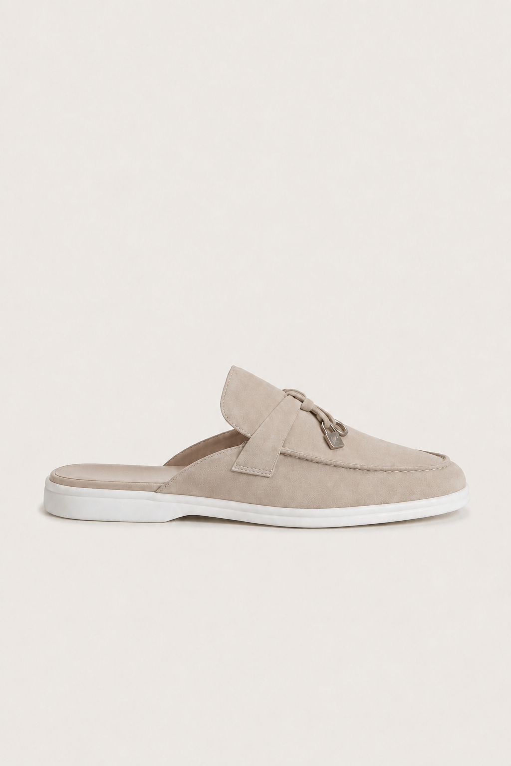 Ancestral Buckle Mule Light Grey