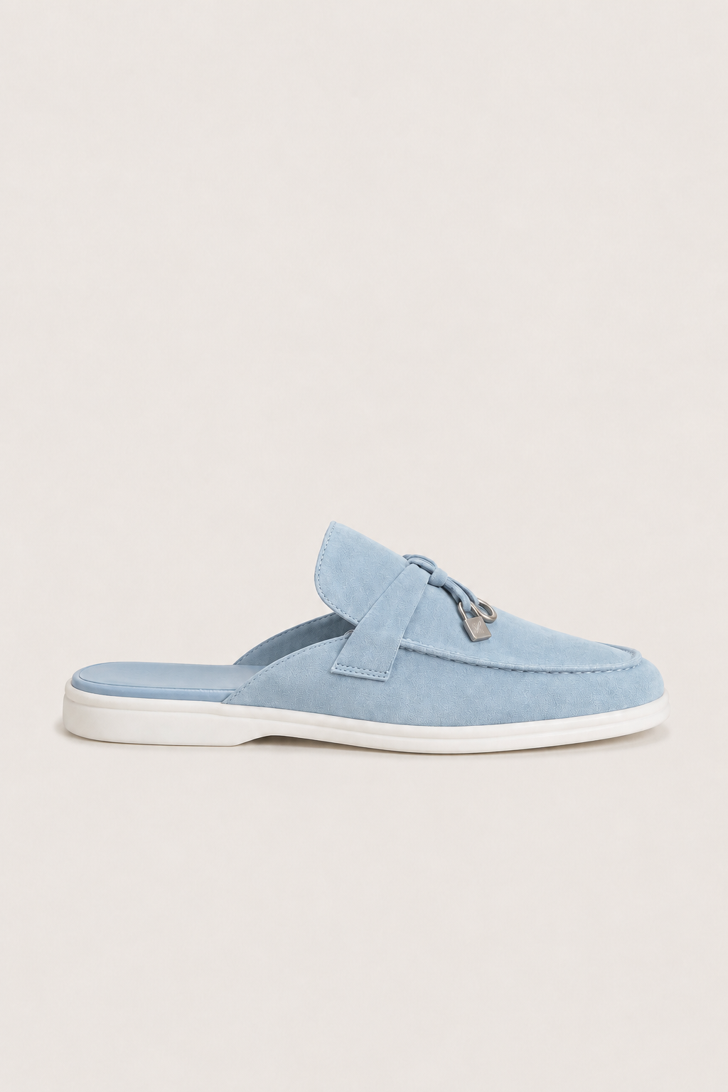 Ancestral Buckle Mule Light Blue
