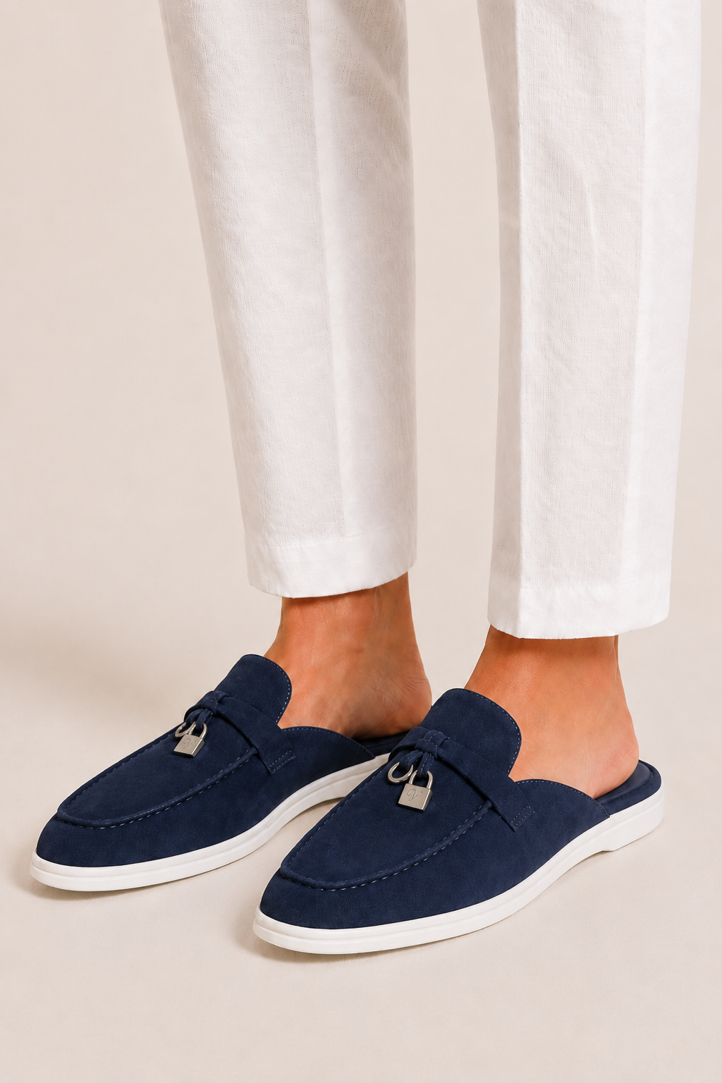 Ancestral Buckle Mule Navy