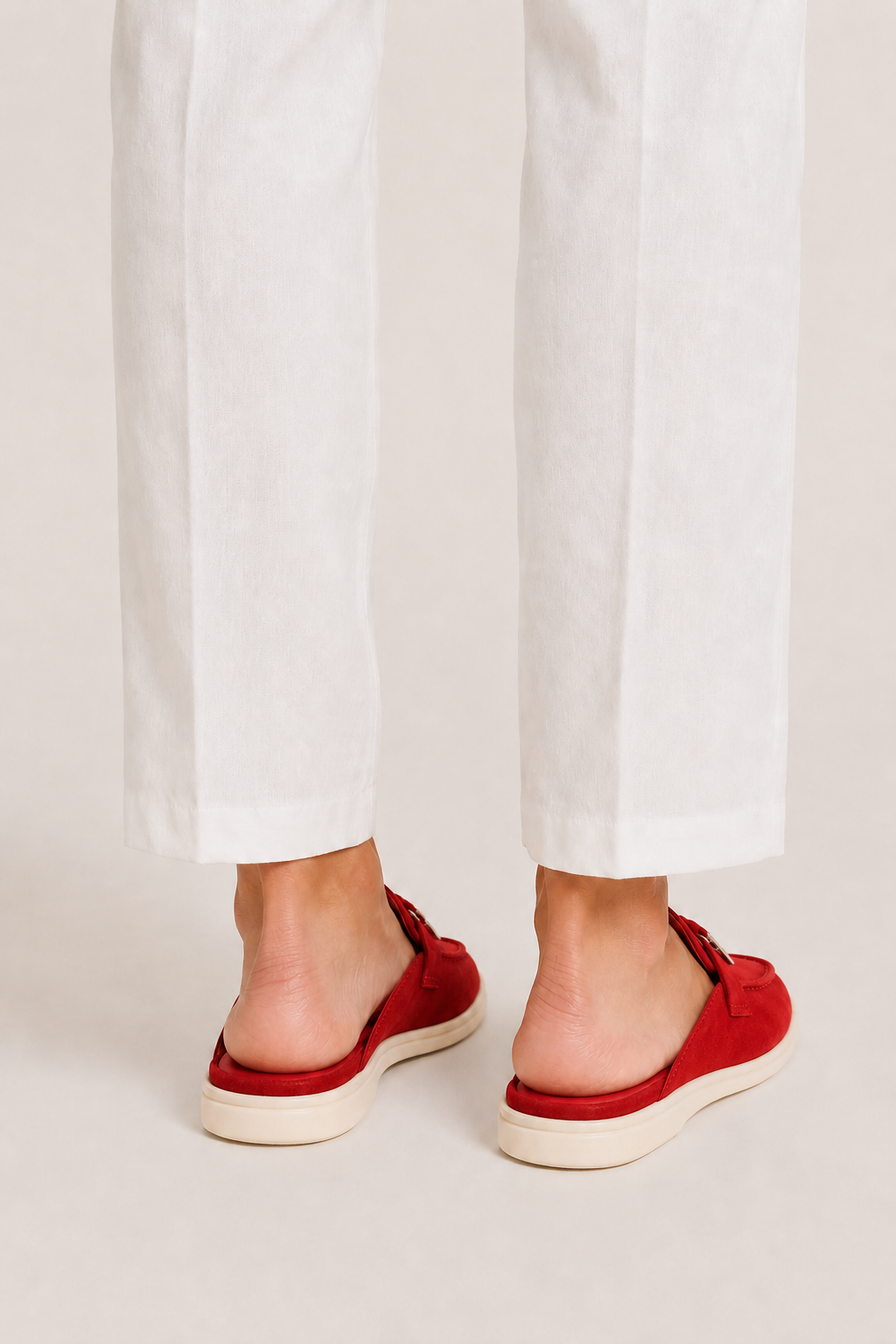 Ancestral Buckle Mule Red