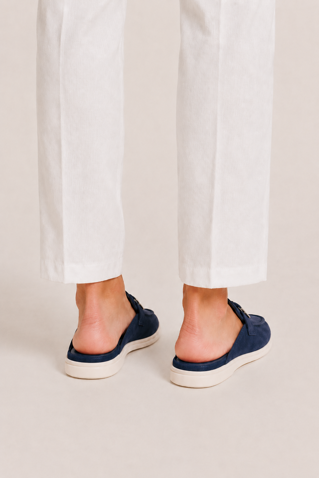 Ancestral Buckle Mule Navy