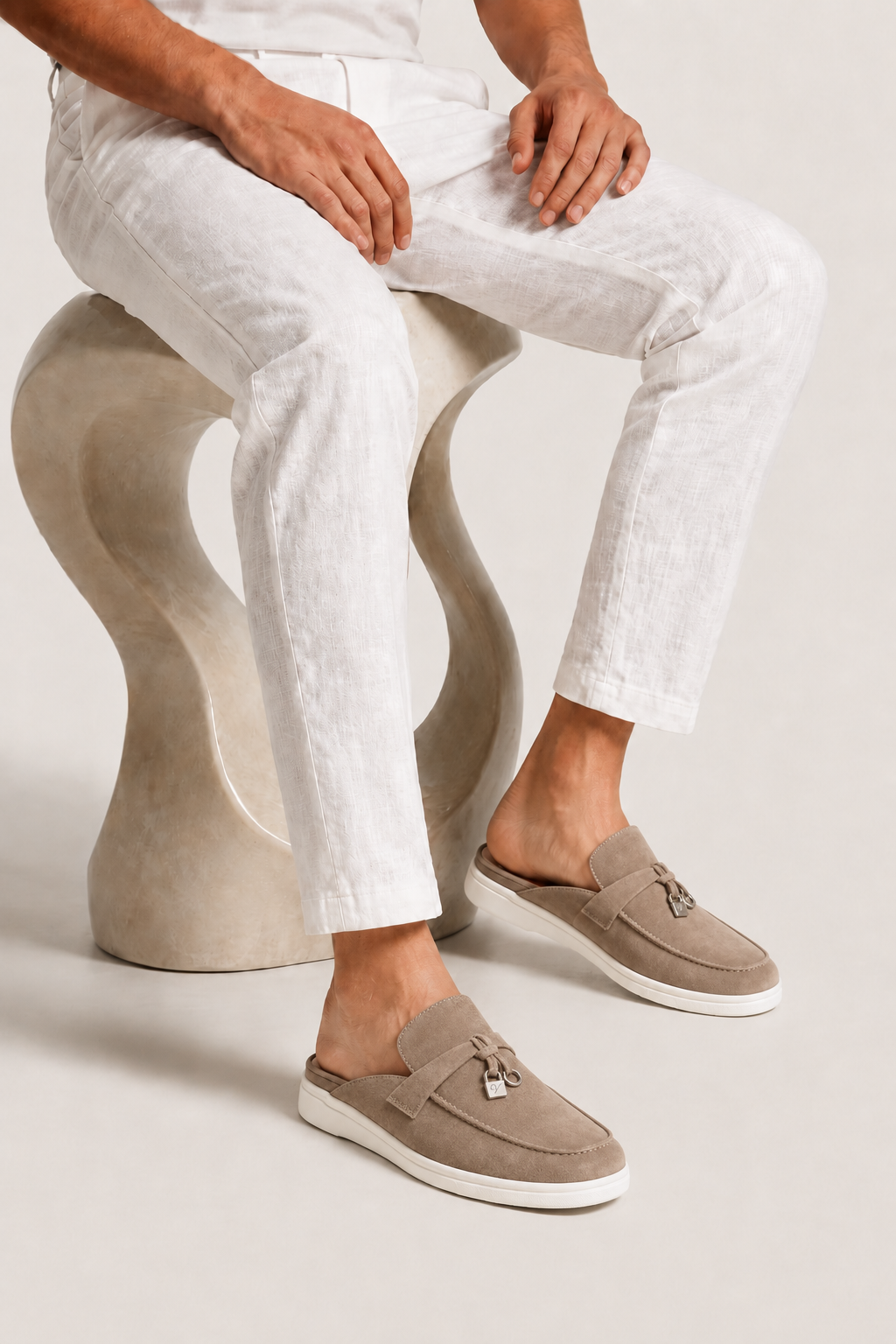 Ancestral Buckle Mule Beige