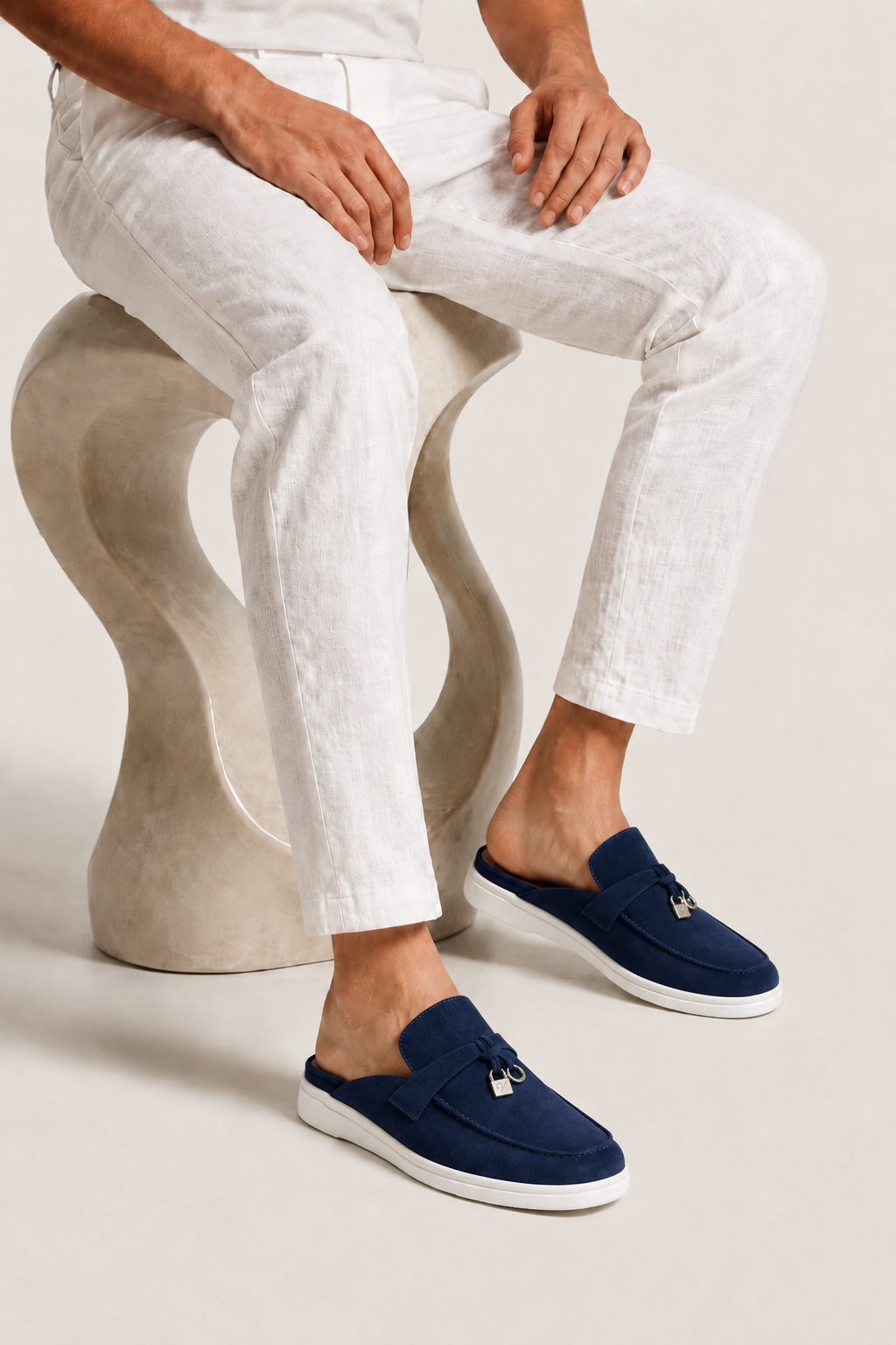 Ancestral Buckle Mule Navy