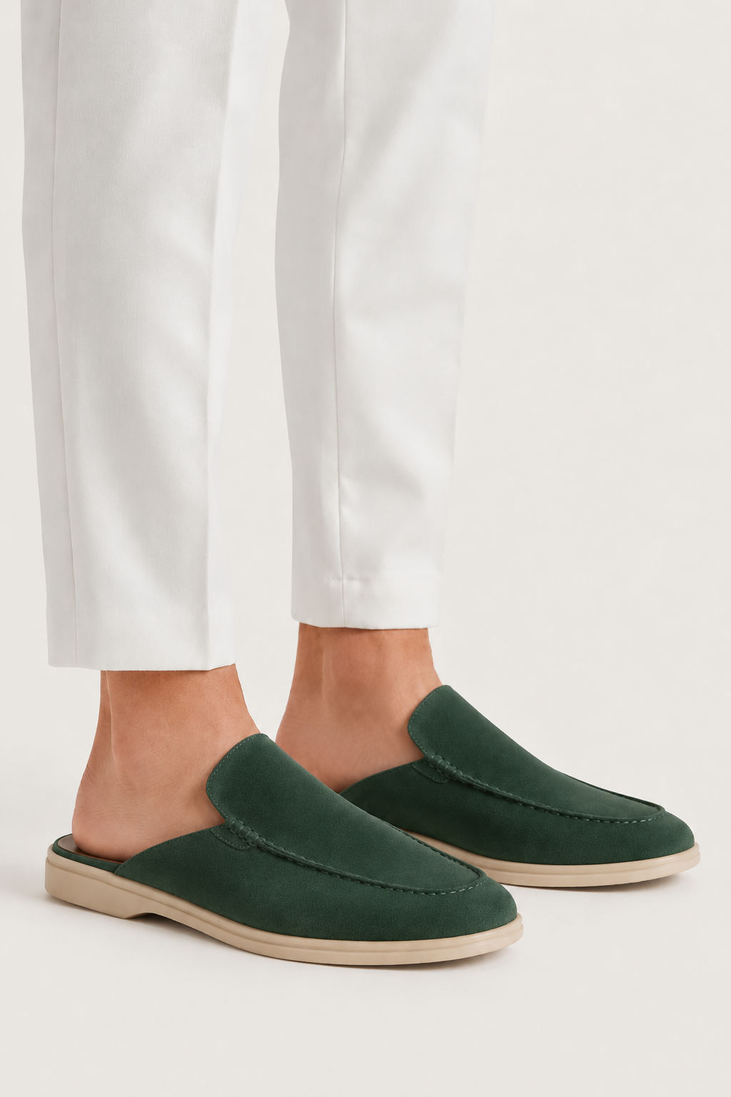 Ancestral Suede Mule Forest Green