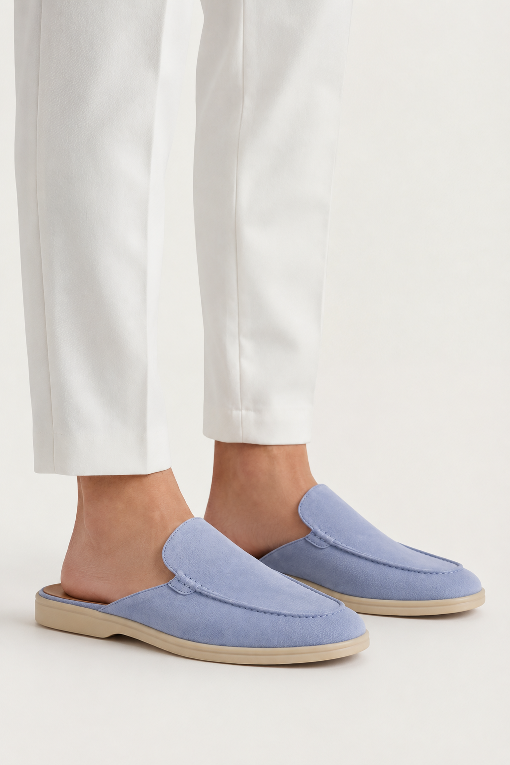 Ancestral Suede Mule Baby Blue