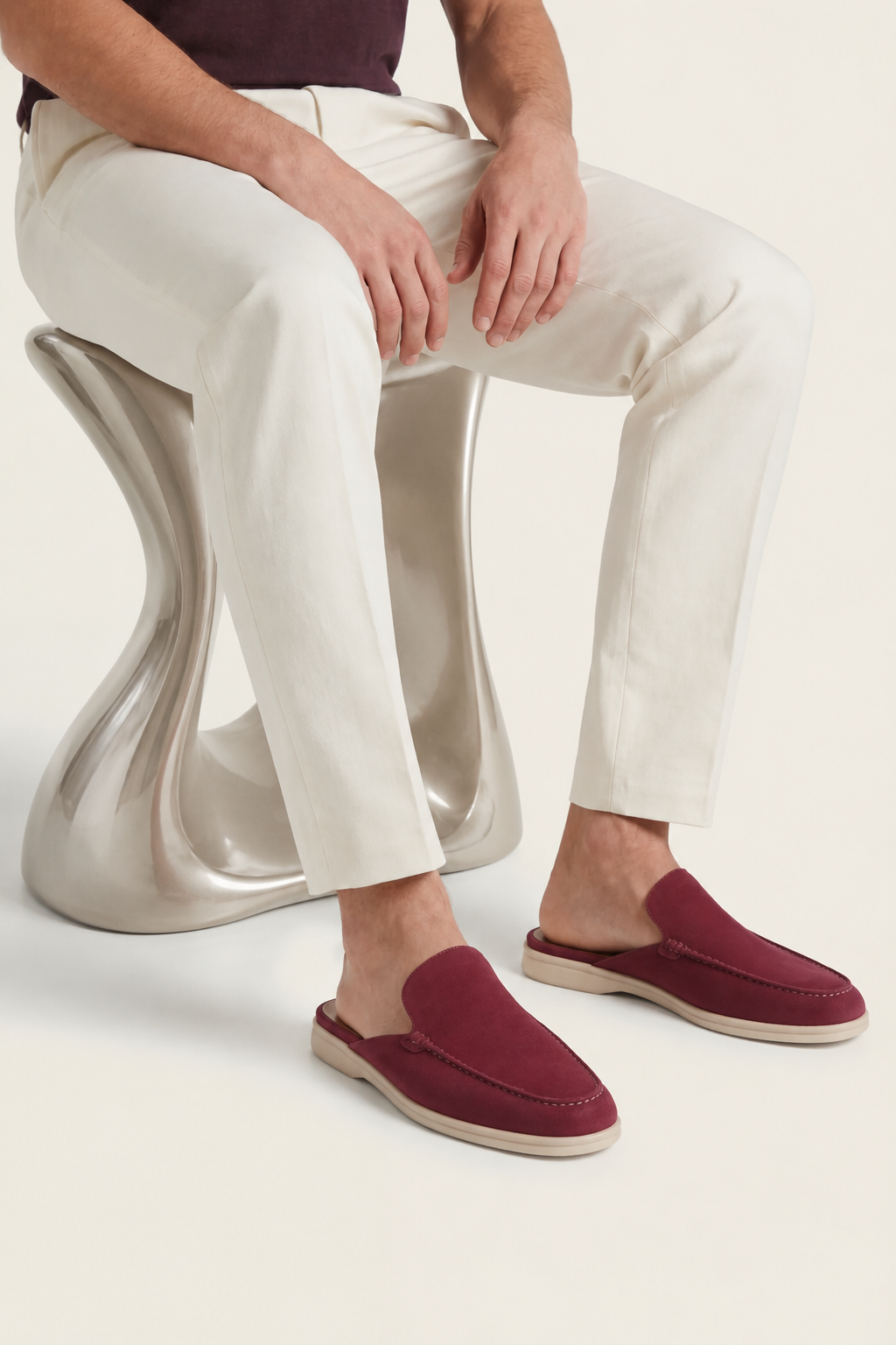 Ancestral Suede Mule Burgundy