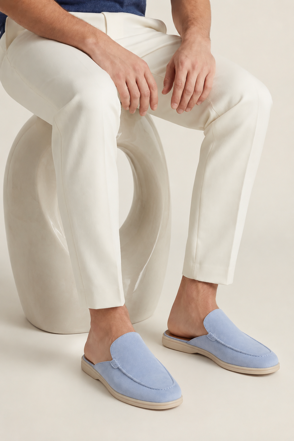 Ancestral Suede Mule Light Blue