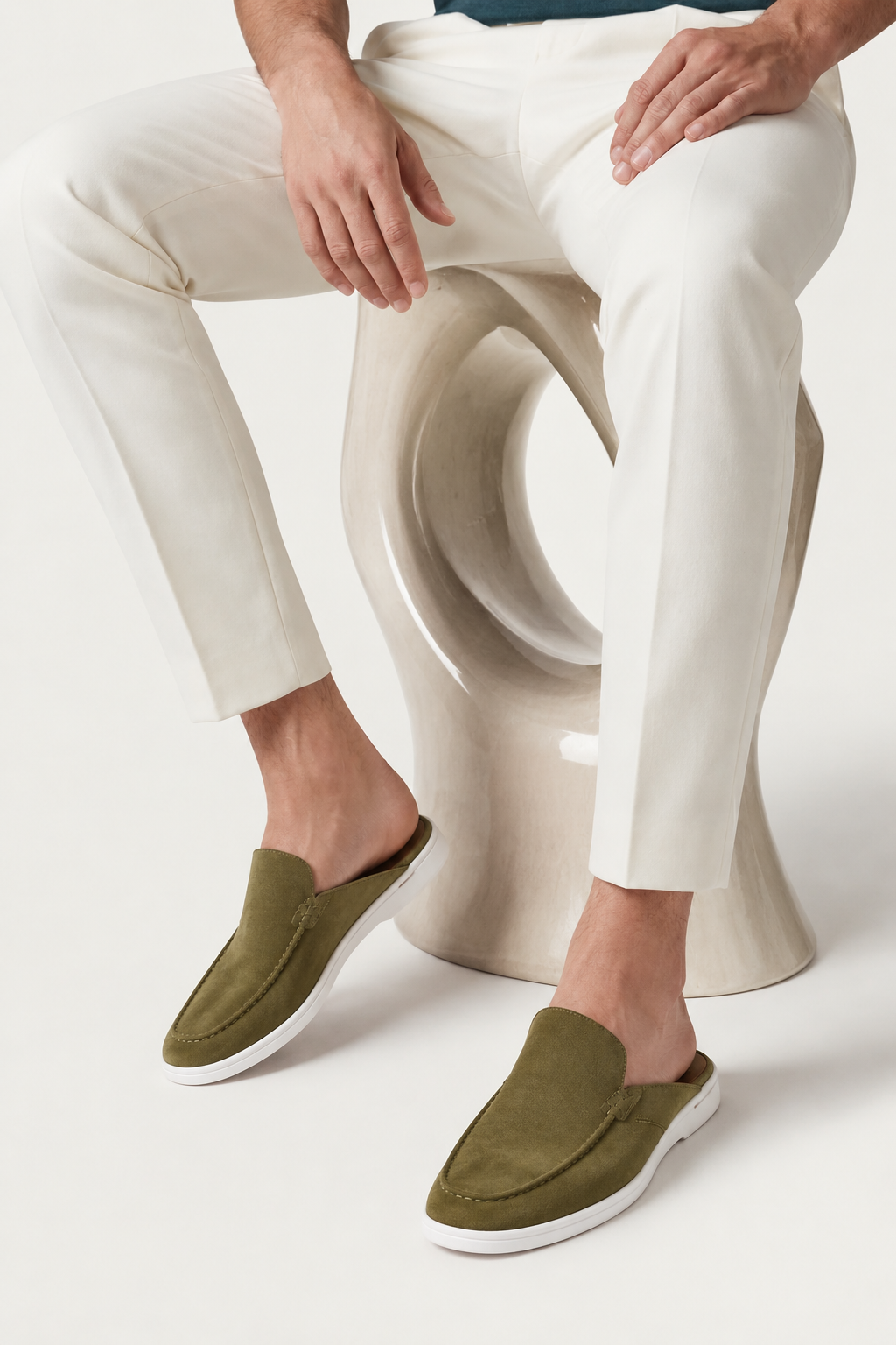 Ancestral Suede Mule Sage