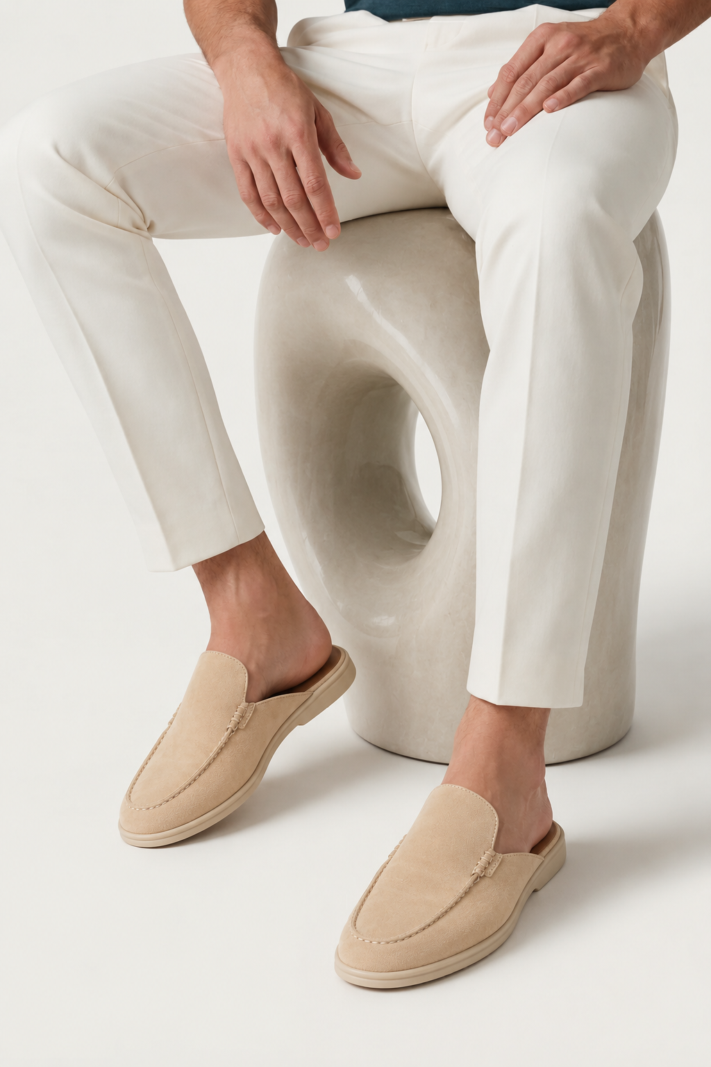 Ancestral Suede Mule Beige