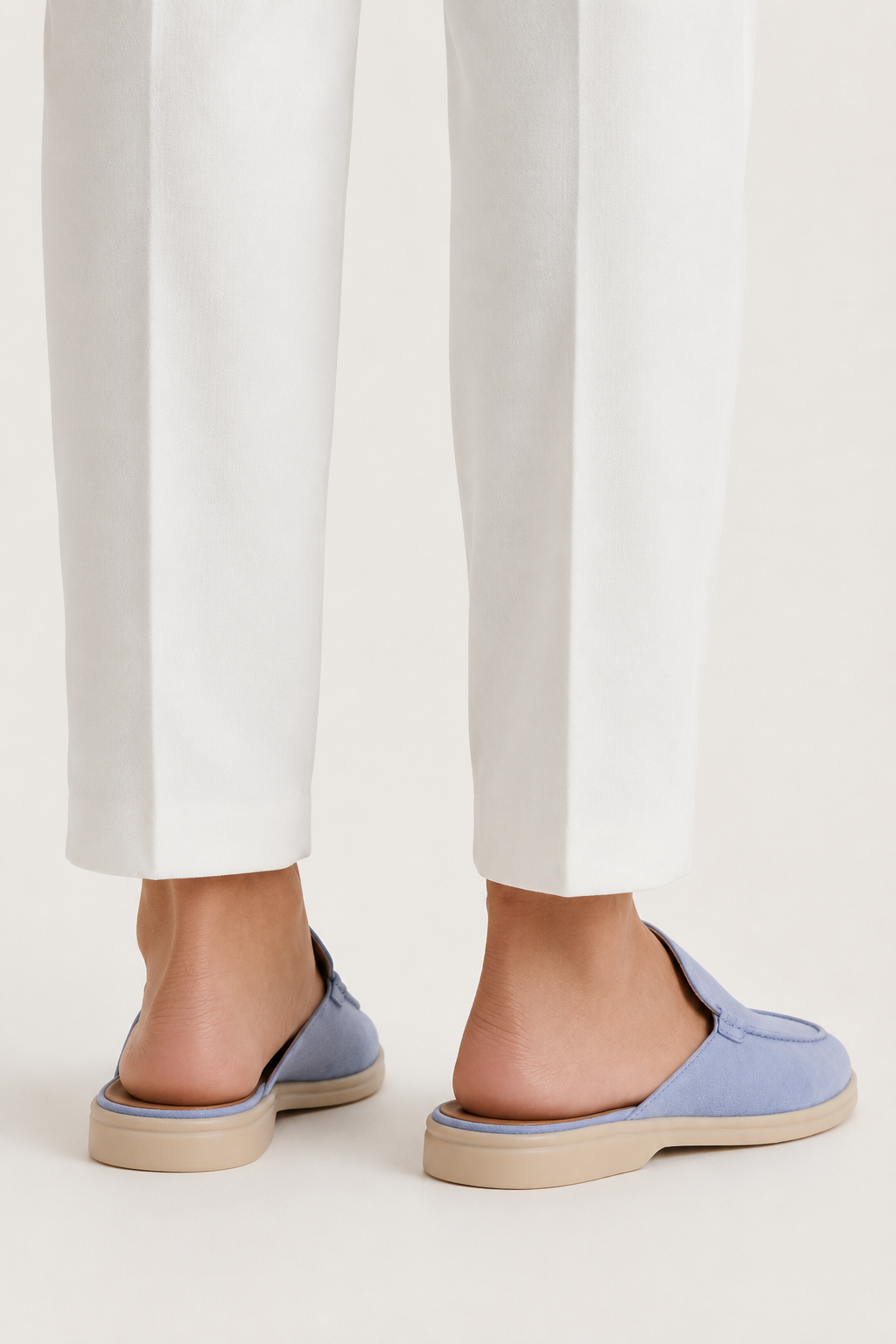 Ancestral Suede Mule Baby Blue