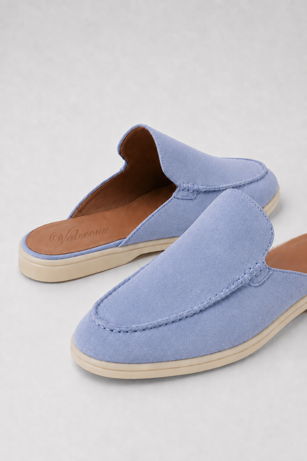 Ancestral Suede Mule Baby Blue