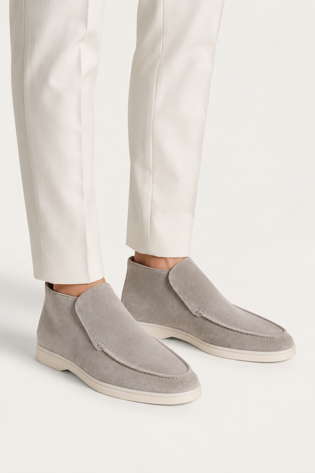 Cortina Suede Loafer Light Gray