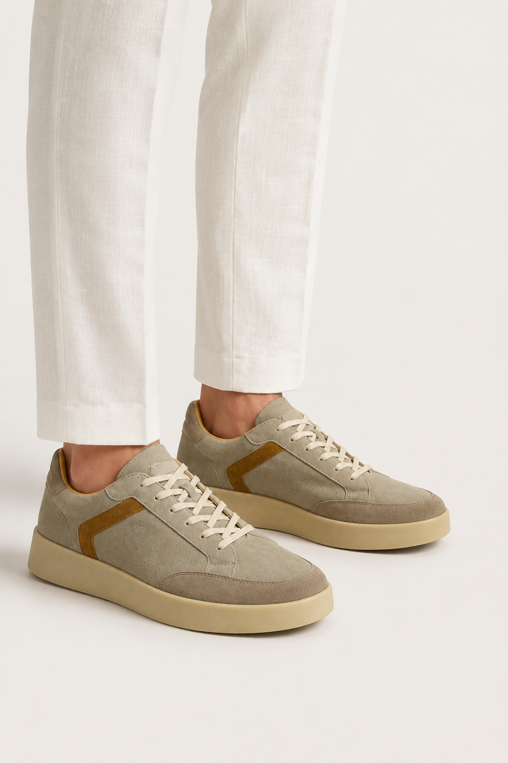 Verona Suede Sneaker Olive/Beige