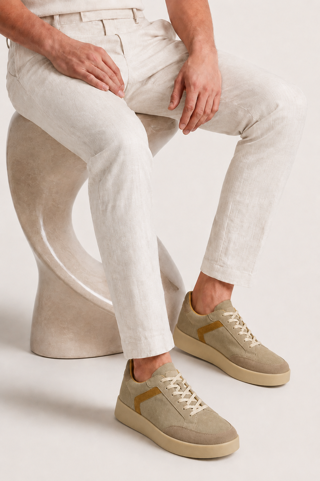 Verona Suede Sneaker Olive/Beige