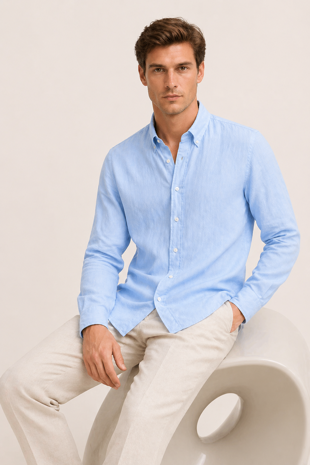 Haute Linen Shirt Light Blue