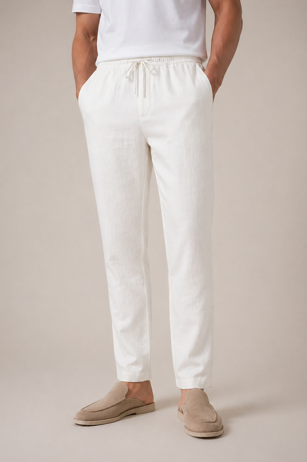 Linen Bayside Trousers White