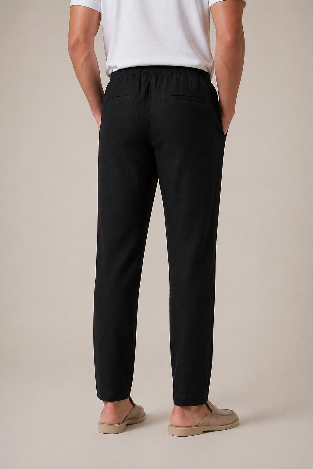 Linen Bayside Trousers Black