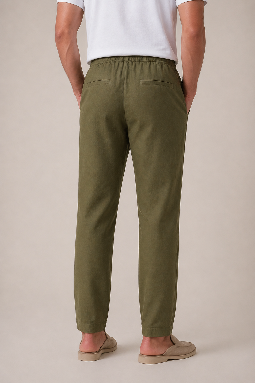 Linen Bayside Trousers Olive