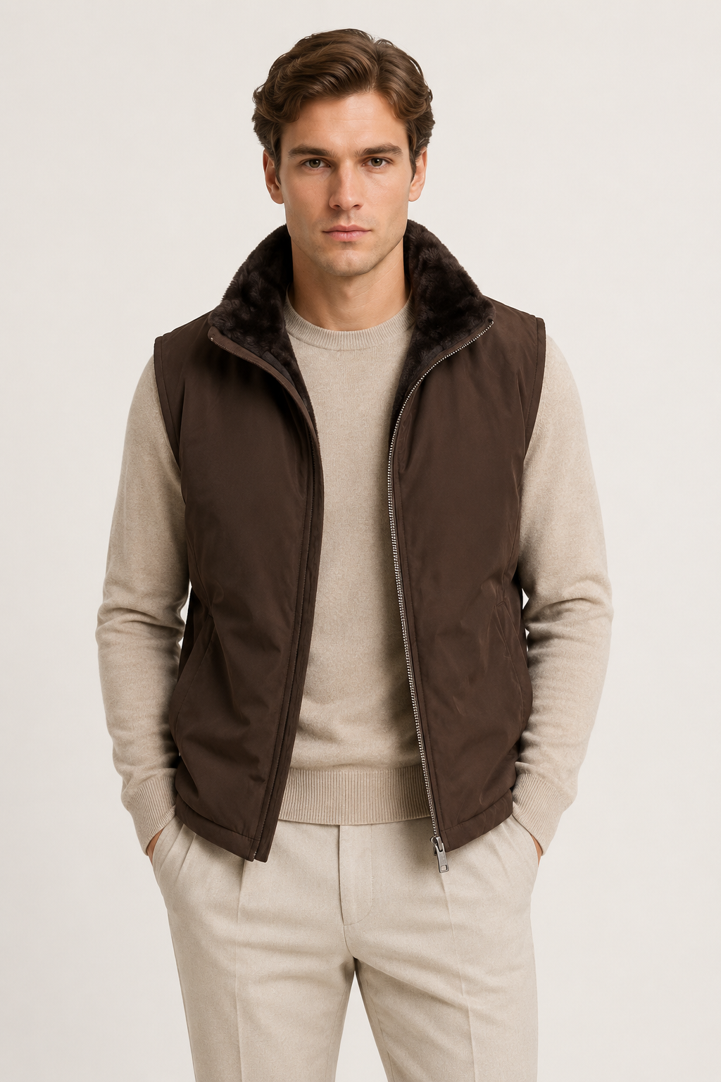 Alpina Fur Bodywarmer Chocolate