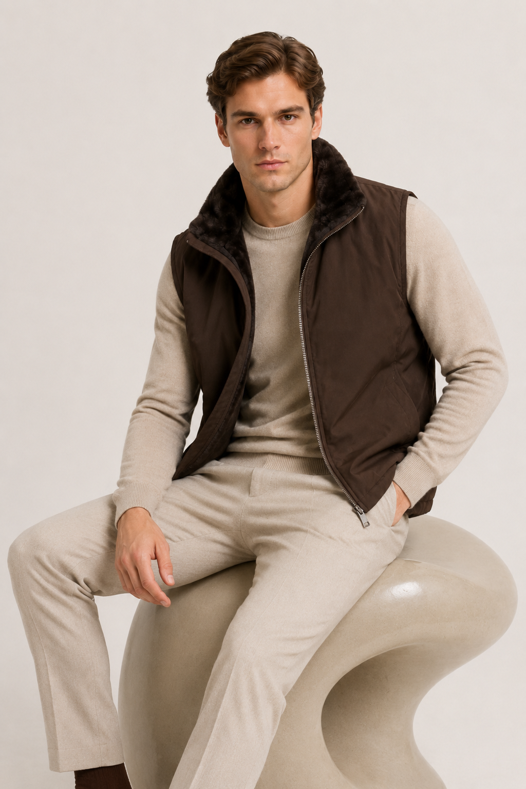 Alpina Fur Bodywarmer Chocolate