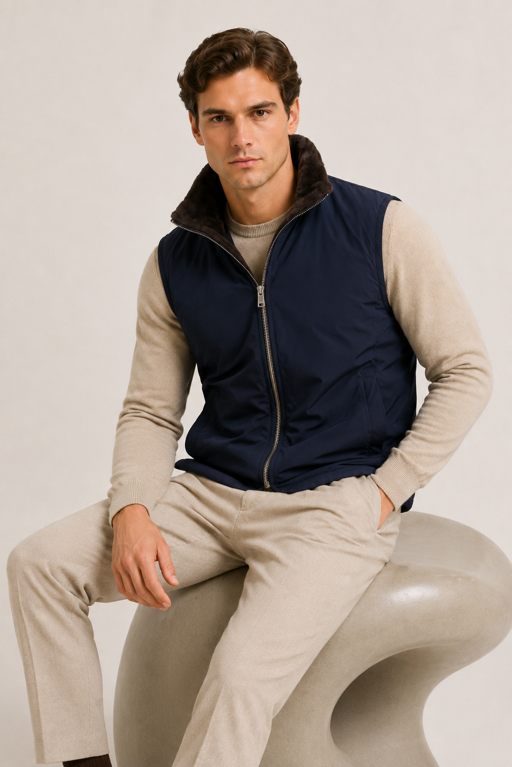 Alpina Fur Bodywarmer Navy