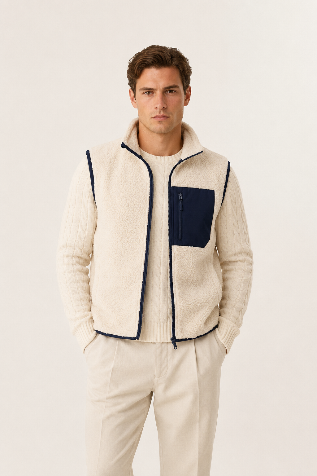 Montreux Fleece Gilet Cream