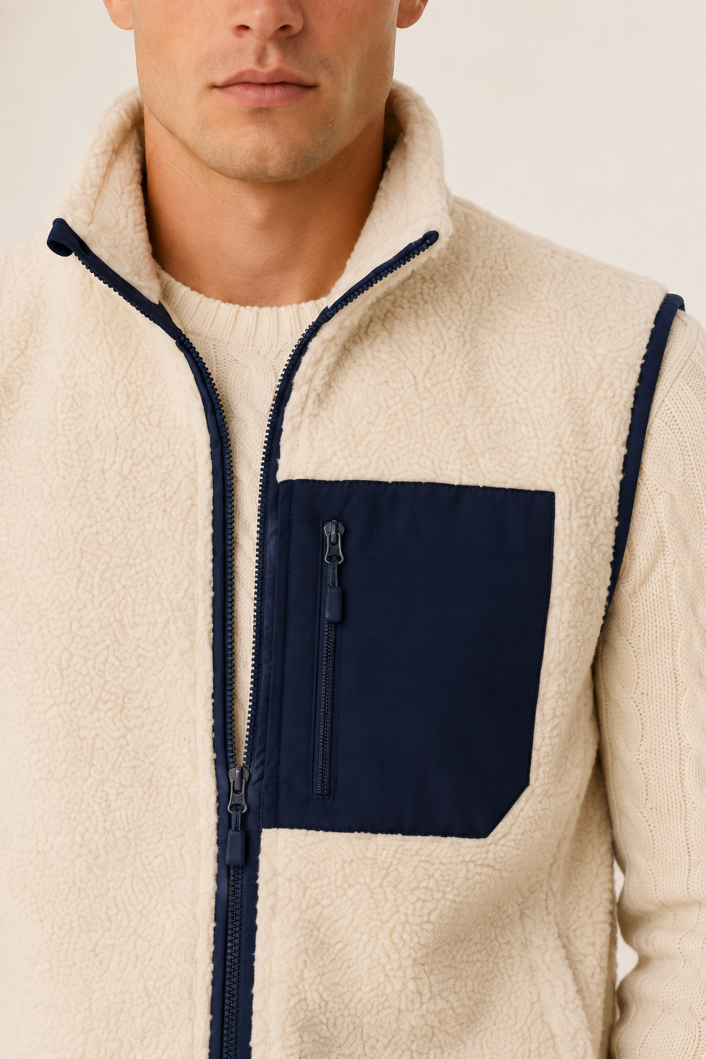 Montreux Fleece Gilet Cream