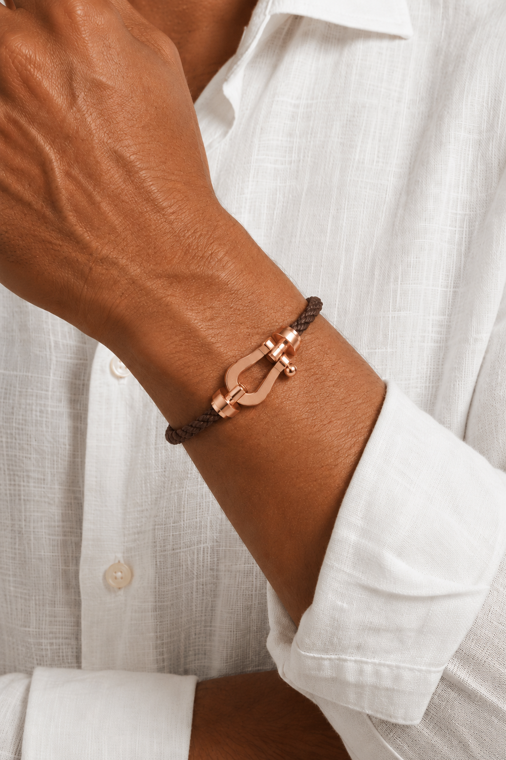 Aurelio Bracelet Dark Brown / Rose Gold