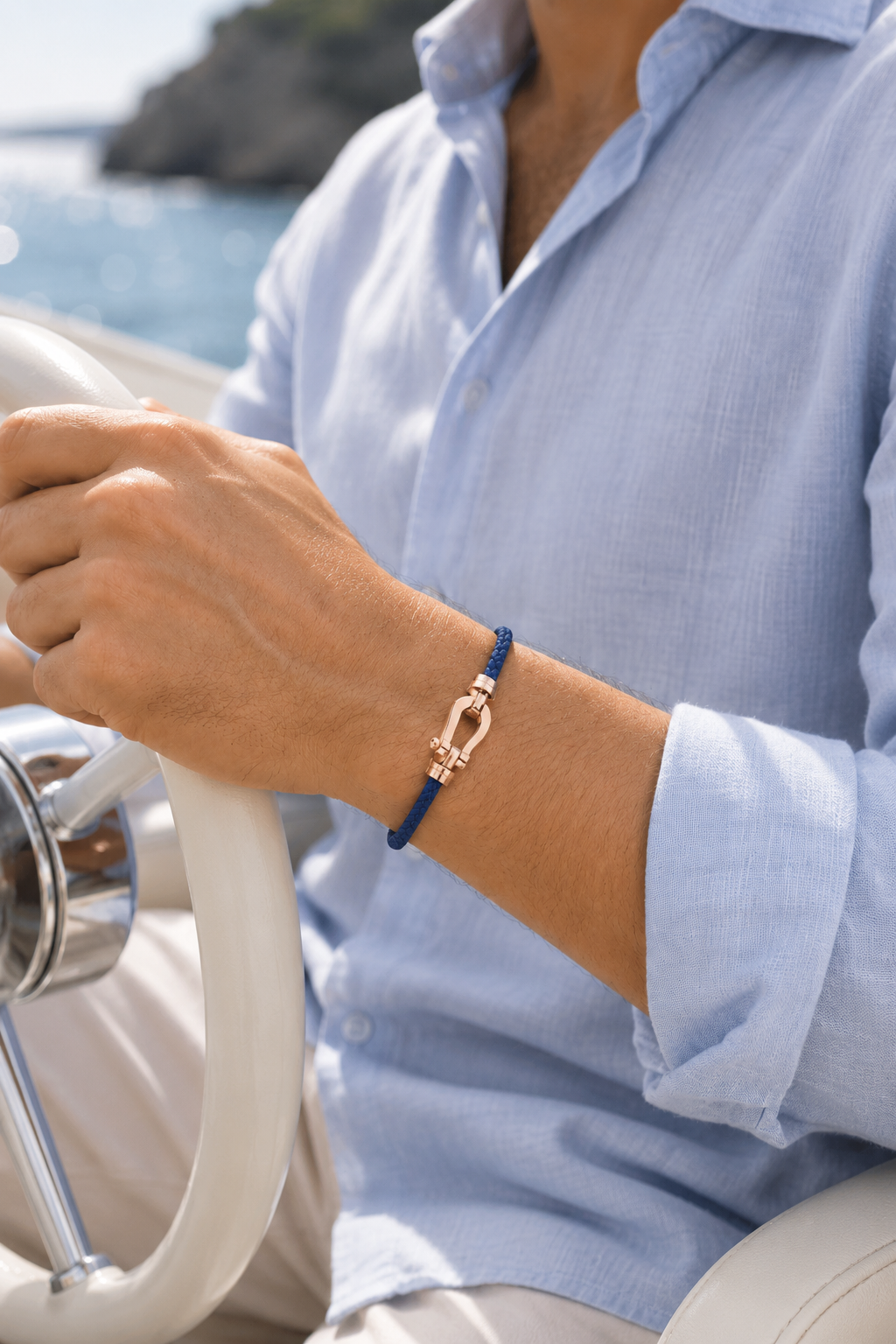 Aurelio Bracelet Navy / Rose Gold