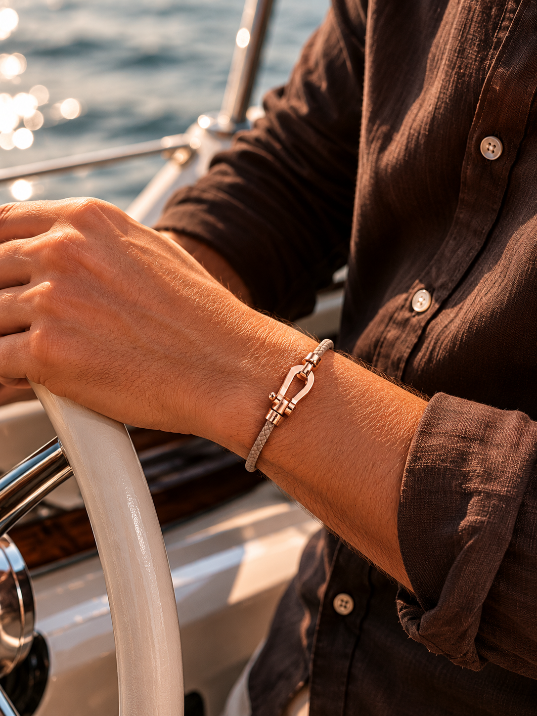 Aurelio Bracelet Light Brown / Rose Gold