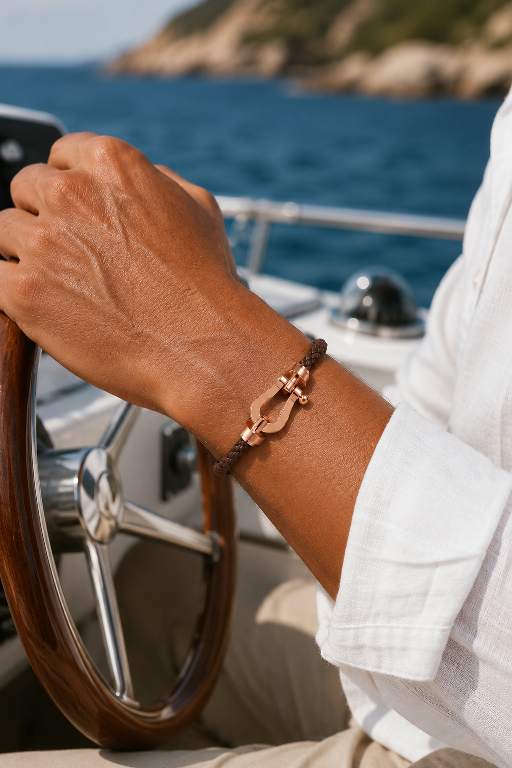 Aurelio Bracelet Dark Brown / Rose Gold