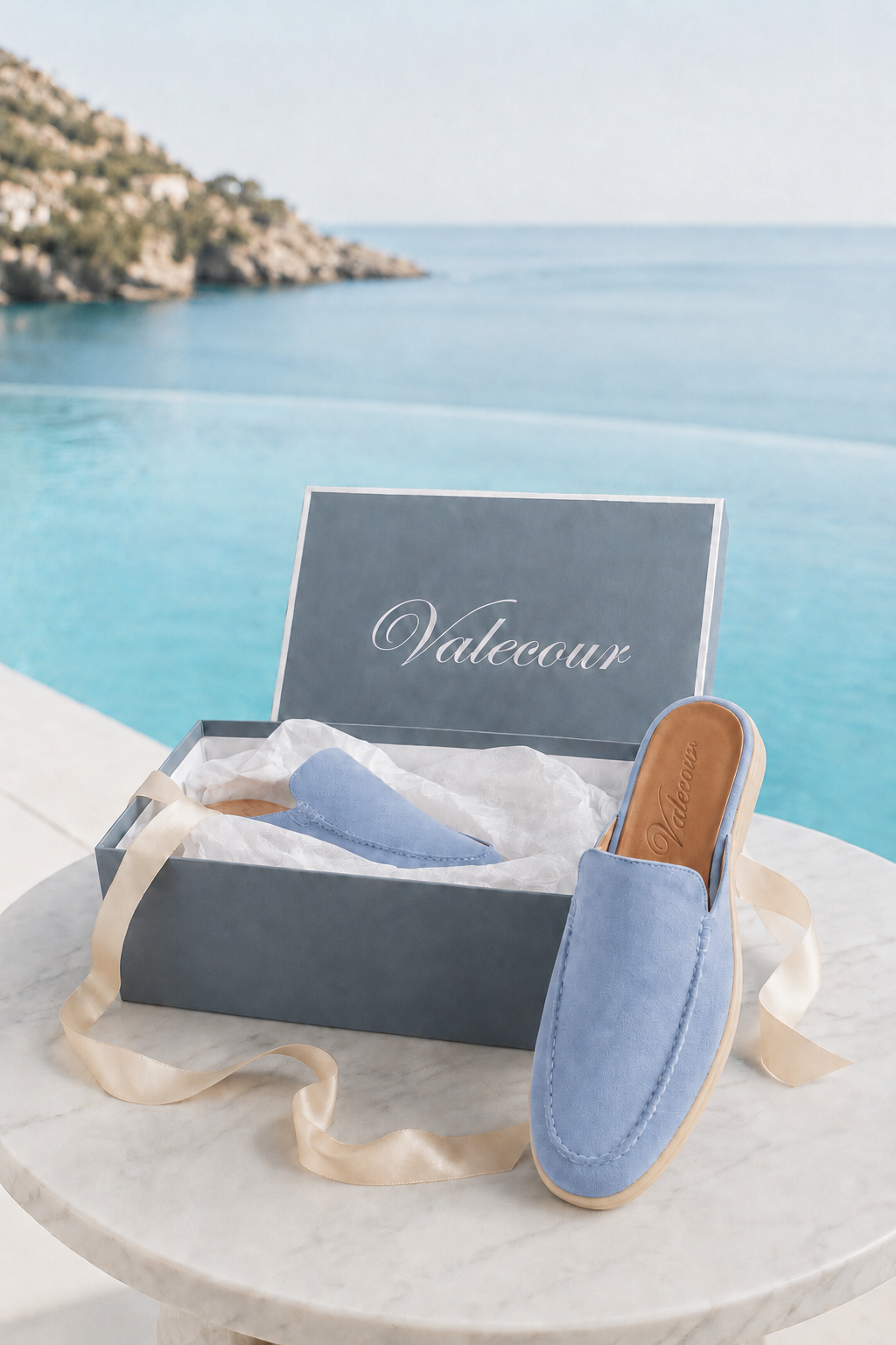 Ancestral Suede Mule Light Blue