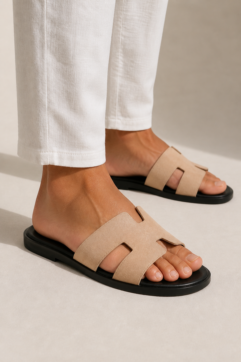 Valero Suede Sandal Beige