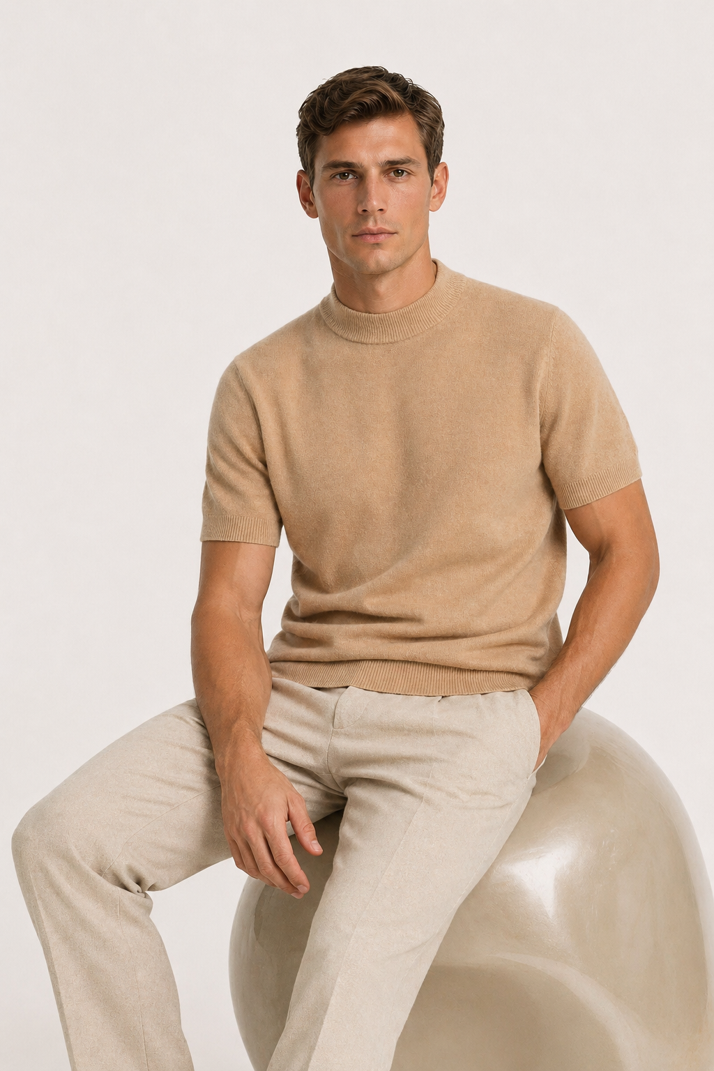 Azure Knit Tee Sand