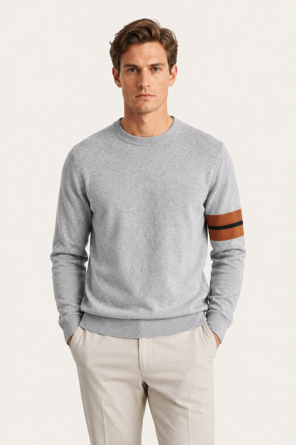 Sereno Cashmere Crewneck Light Grey