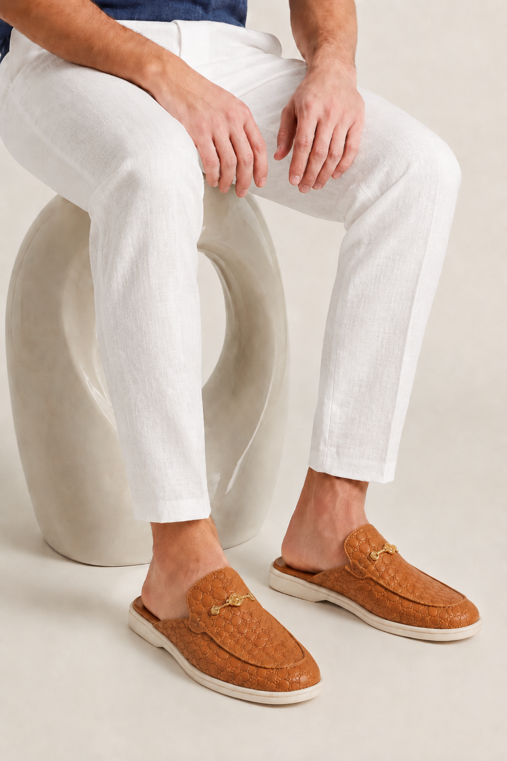 Croco Mule Terracotta