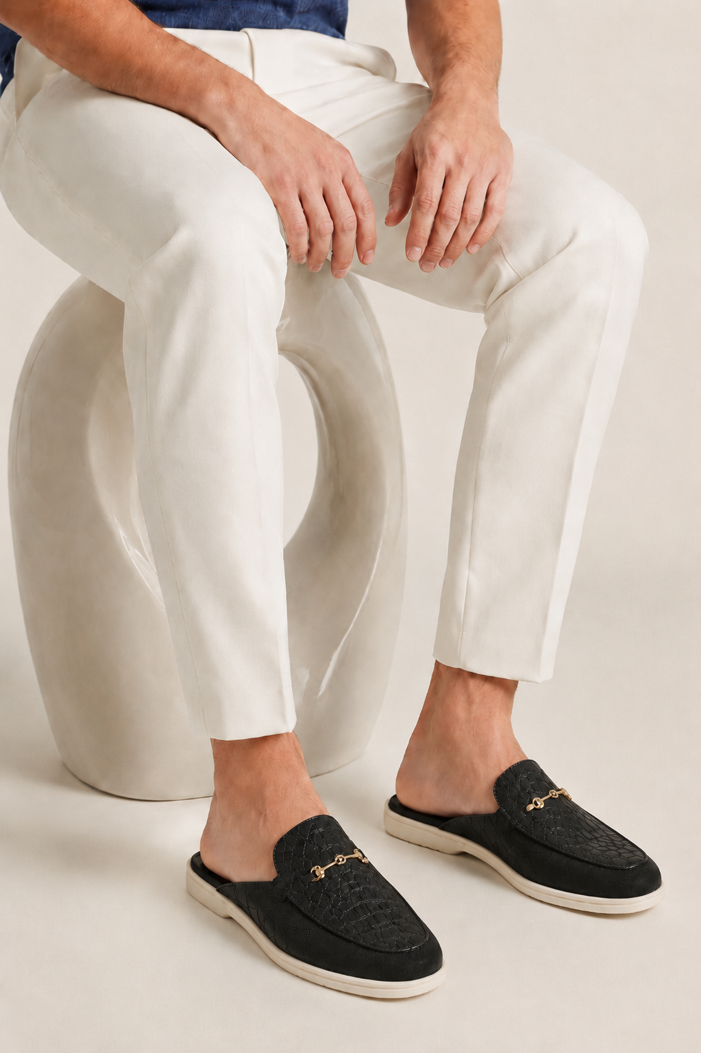 Croco Mule Matte Black