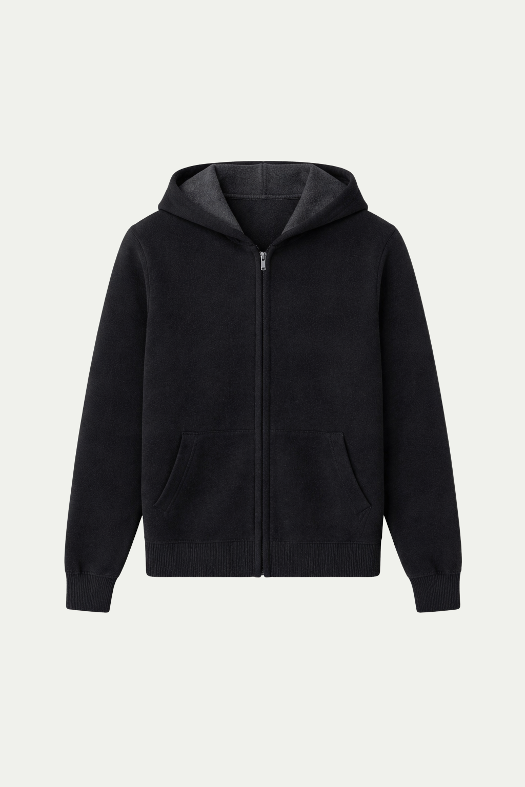 Reversible Hooded Zip Knit Gray & Black