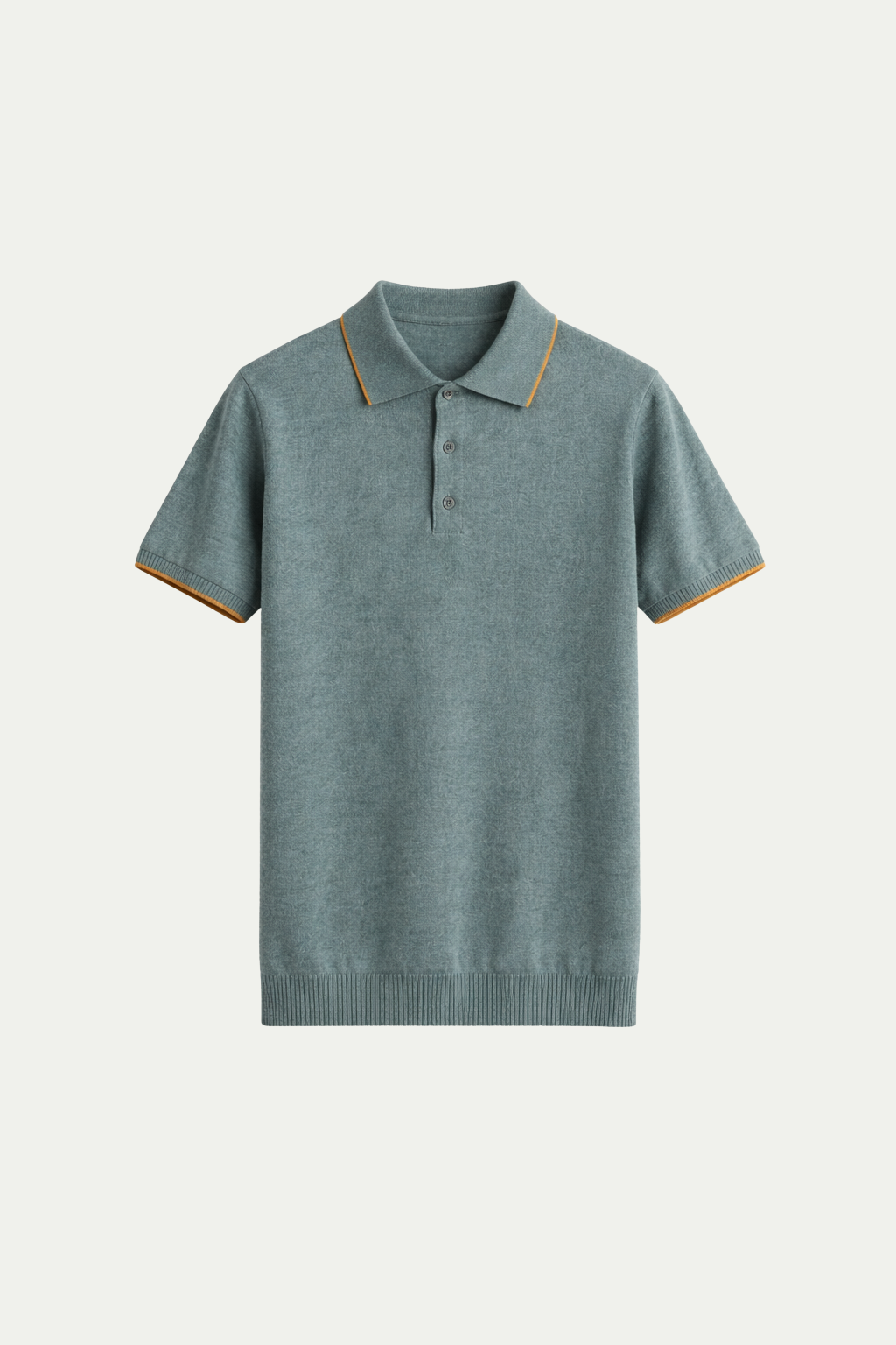 Fine Striped Knit Polo Light Green