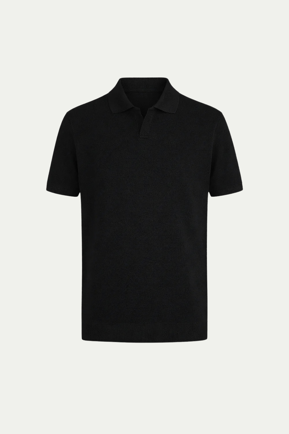 Classic Buttonless Polo – Black
