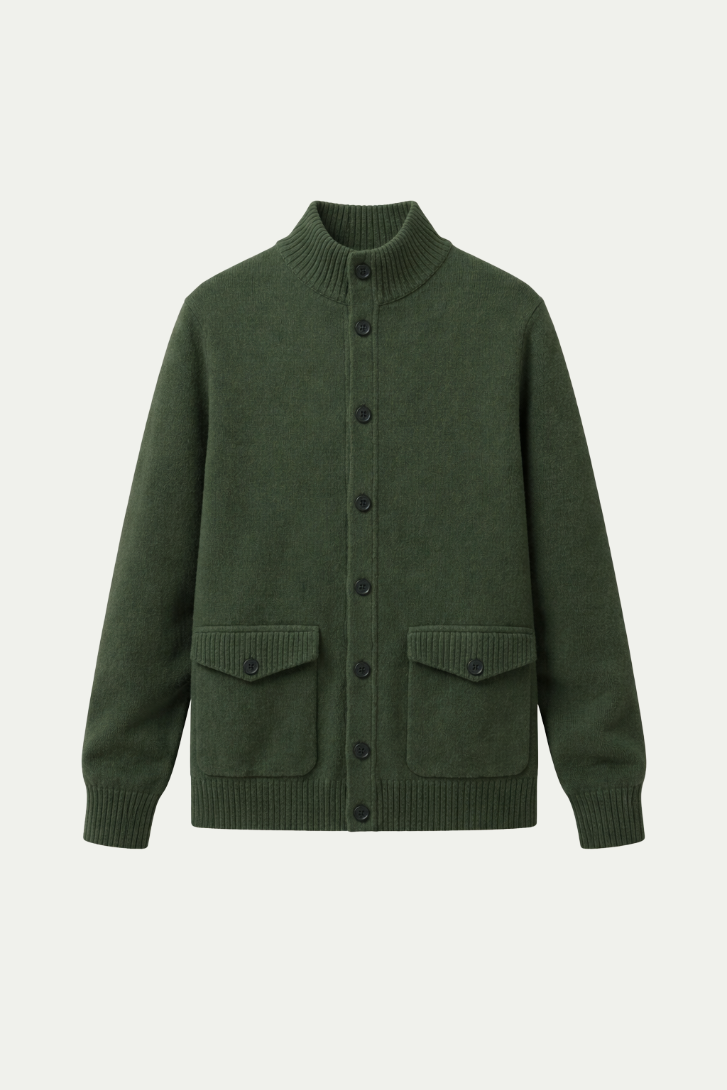 Knit Button Cardigan Forest