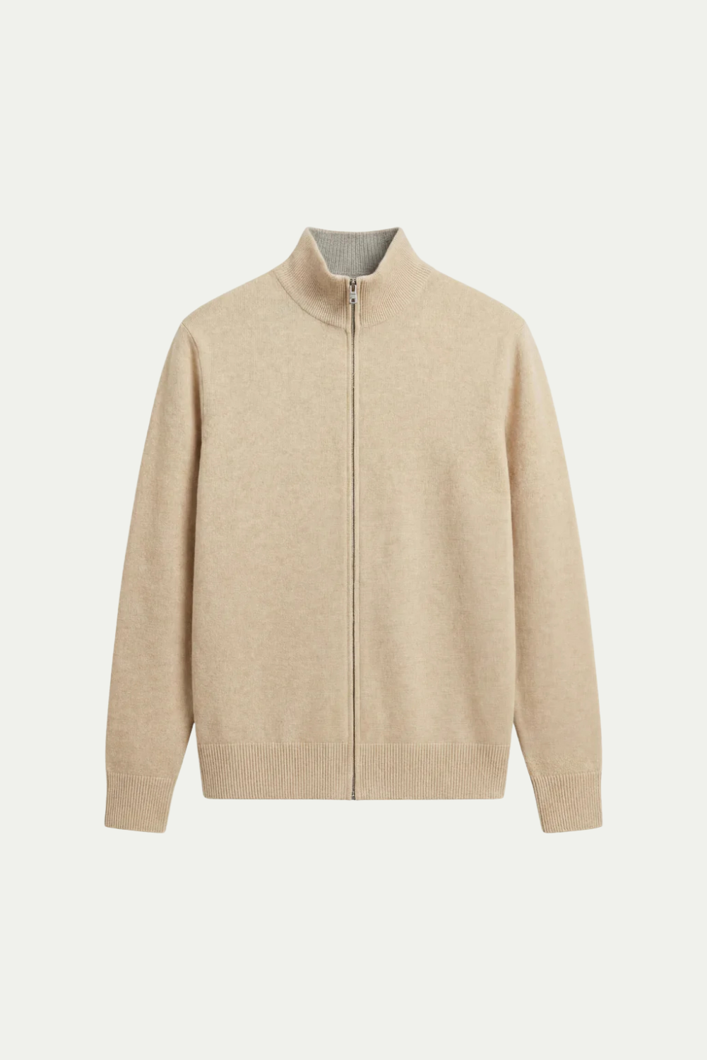 Reversible Zip Knit Beige & Gray