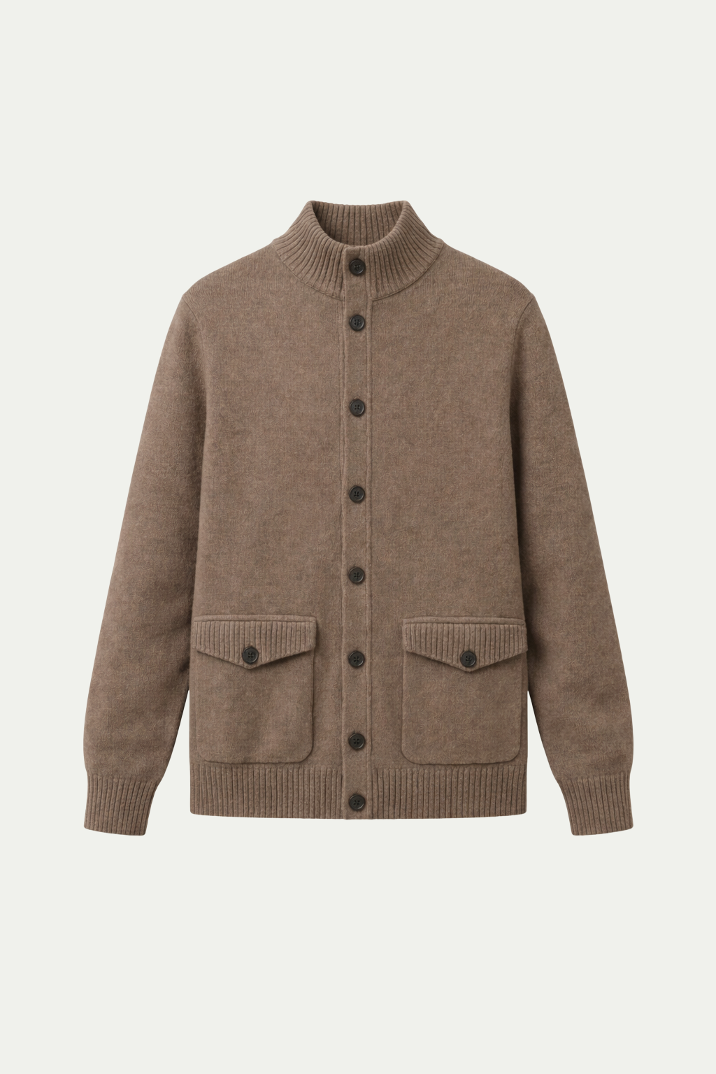 Knit Button Cardigan Mocha