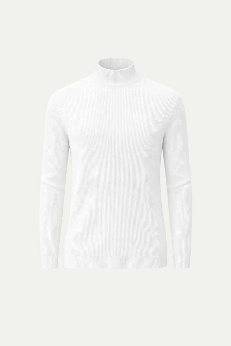 Ribbed Turtleneck White